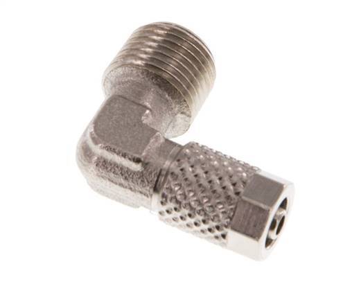 5x3 & R1/8'' Nickel plated Brass Elbow Push-on Fitting with Male Threads [5 Pieces]