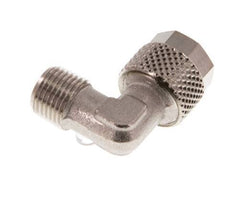 8x6 & R1/8'' Nickel plated Brass Elbow Push-on Fitting with Male Threads [2 Pieces]