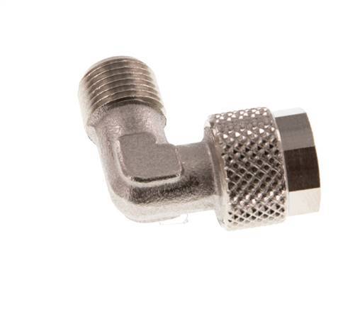 8x6 & R1/8'' Nickel plated Brass Elbow Push-on Fitting with Male Threads [2 Pieces]