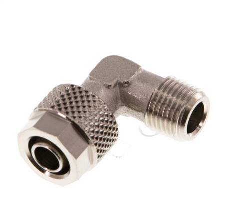 8x6 & R1/8'' Nickel plated Brass Elbow Push-on Fitting with Male Threads [2 Pieces]