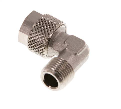 8x6 & R1/8'' Nickel plated Brass Elbow Push-on Fitting with Male Threads [2 Pieces]