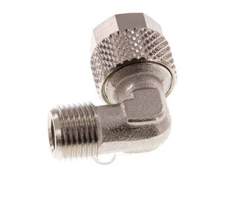 8x6 & R1/8'' Nickel plated Brass Elbow Push-on Fitting with Male Threads [2 Pieces]