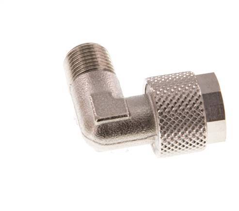 10x8 & R1/8'' Nickel plated Brass Elbow Push-on Fitting with Male Threads [2 Pieces]