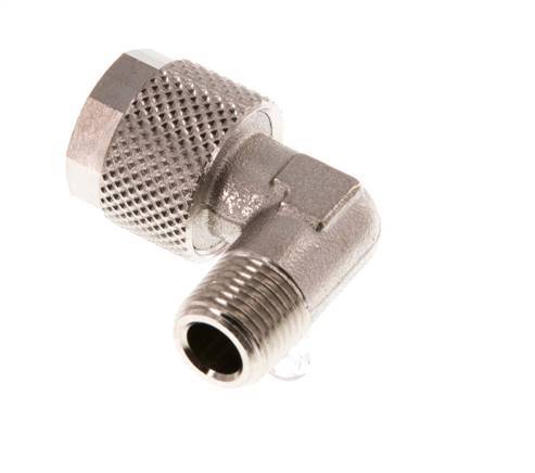 10x8 & R1/8'' Nickel plated Brass Elbow Push-on Fitting with Male Threads [2 Pieces]
