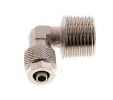 6x4 & R3/8'' Nickel plated Brass Elbow Push-on Fitting with Male Threads [2 Pieces]