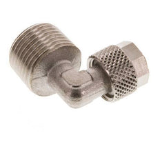 8x6 & R3/8'' Nickel plated Brass Elbow Push-on Fitting with Male Threads [2 Pieces]