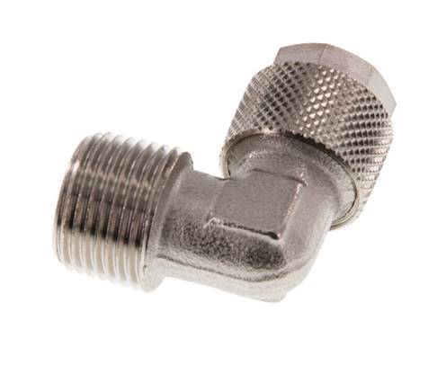 12x10 & R3/8'' Nickel plated Brass Elbow Push-on Fitting with Male Threads [2 Pieces]