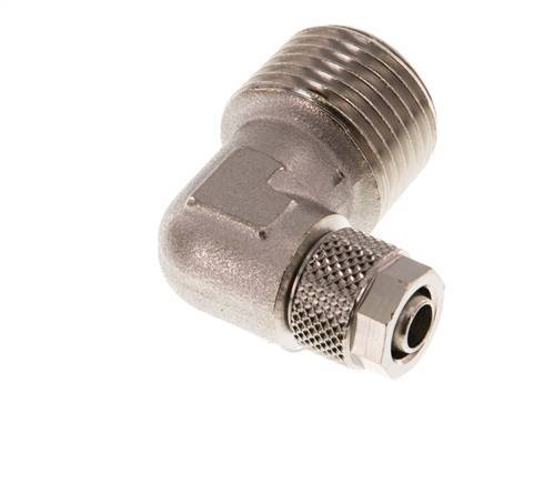 8x6 & R1/2'' Nickel plated Brass Elbow Push-on Fitting with Male Threads [2 Pieces]