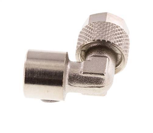 8x6 & G1/8'' Vernickeltes Messing Winkel Aufsteckfitting mit Innengewinde [5 Stück]