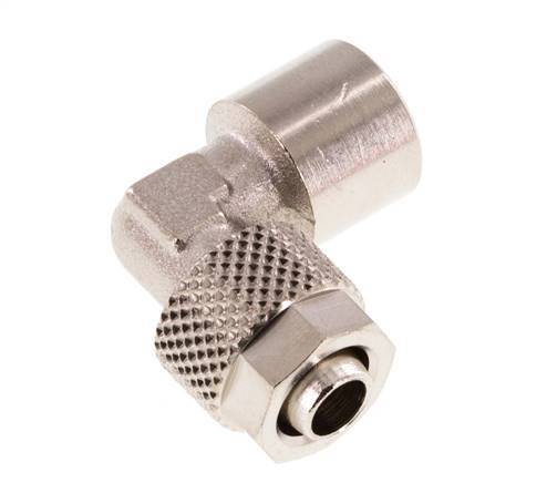 8x6 & G1/8'' Vernickeltes Messing Winkel Aufsteckfitting mit Innengewinde [5 Stück]