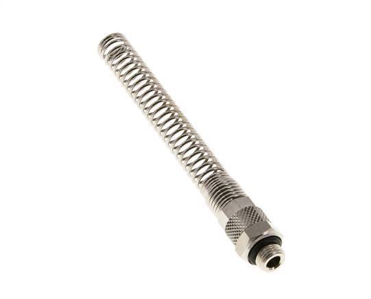 8x6 & G1/8'' Vernickeltes Messing Gerade Aufsteckverschraubung mit Außengewinde Knickschutz [2 Stück]