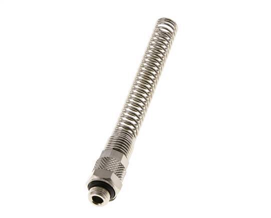 8x6 & G1/8'' Vernickeltes Messing Gerade Aufsteckverschraubung mit Außengewinde Knickschutz [2 Stück]