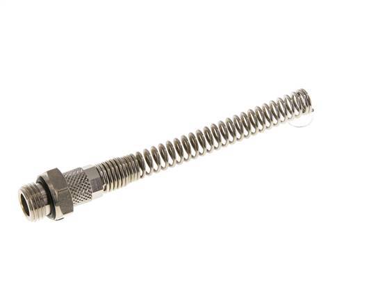 6x4 & G1/4'' Nickel plated Brass Straight Push-on Fitting with Male Threads Bend Protection [2 Pieces]