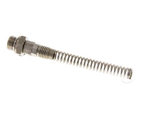 6x4 & G1/4'' Nickel plated Brass Straight Push-on Fitting with Male Threads Bend Protection [2 Pieces]