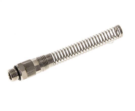 10x8 & G1/4'' Nickel plated Brass Straight Push-on Fitting with Male Threads Bend Protection [2 Pieces]