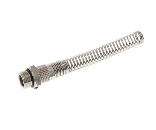 10x8 & G3/8'' Nickel plated Brass Straight Push-on Fitting with Male Threads Bend Protection [2 Pieces]
