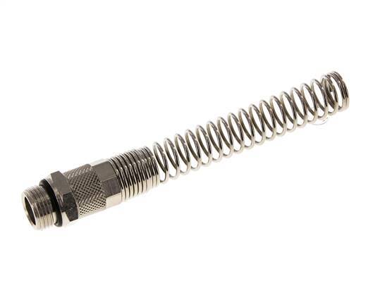 12x10 & G3/8'' Nickel plated Brass Straight Push-on Fitting with Male Threads Bend Protection