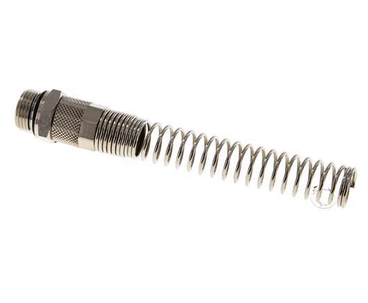 12x10 & G3/8'' Nickel plated Brass Straight Push-on Fitting with Male Threads Bend Protection