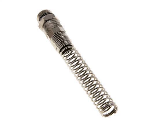 12x10 & G3/8'' Nickel plated Brass Straight Push-on Fitting with Male Threads Bend Protection