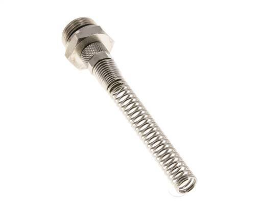 8x6 & G1/2'' Vernickeltes Messing Gerade Aufsteckverschraubung mit Außengewinde Knickschutz [2 Stück]