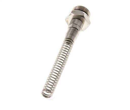 8x6 & G1/2'' Vernickeltes Messing Gerade Aufsteckverschraubung mit Außengewinde Knickschutz [2 Stück]