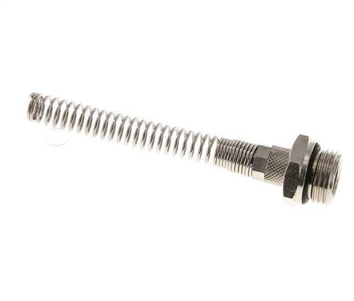 8x6 & G1/2'' Vernickeltes Messing Gerade Aufsteckverschraubung mit Außengewinde Knickschutz [2 Stück]