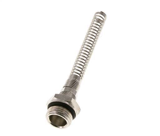 8x6 & G1/2'' Vernickeltes Messing Gerade Aufsteckverschraubung mit Außengewinde Knickschutz [2 Stück]