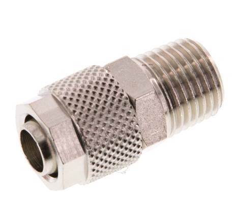 10x8 & R1/4'' Nickel plated Brass Straight Push-on Fitting with Male Threads [5 Pieces]