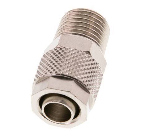 10x8 & R1/4'' Nickel plated Brass Straight Push-on Fitting with Male Threads [5 Pieces]