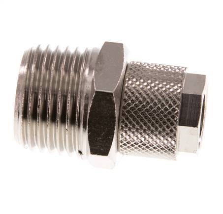 12x10 & R1/2'' Nickel plated Brass Straight Push-on Fitting with Male Threads [2 Pieces]