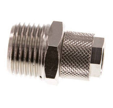 12x10 & R1/2'' Nickel plated Brass Straight Push-on Fitting with Male Threads [2 Pieces]