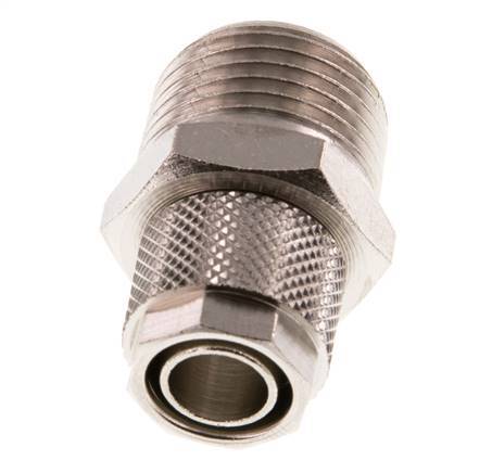 12x10 & R1/2'' Nickel plated Brass Straight Push-on Fitting with Male Threads [2 Pieces]