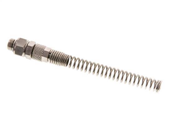 6x4 & G1/8'' Nickel plated Brass Straight Push-on Fitting with Male Threads Rotatable Bend Protection [2 Pieces]