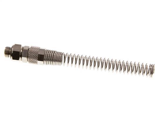 8x6 & G1/8'' Nickel plated Brass Straight Push-on Fitting with Male Threads Rotatable Bend Protection [2 Pieces]