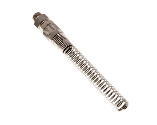 8x6 & G1/8'' Nickel plated Brass Straight Push-on Fitting with Male Threads Rotatable Bend Protection [2 Pieces]