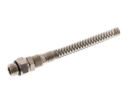 6x4 & G1/4'' Nickel plated Brass Straight Push-on Fitting with Male Threads Rotatable Bend Protection [2 Pieces]