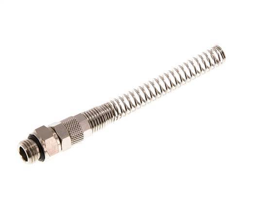 8x5 & G1/4'' Nickel plated Brass Straight Push-on Fitting with Male Threads Rotatable Bend Protection [2 Pieces]