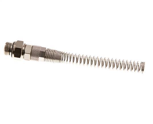 8x5 & G1/4'' Nickel plated Brass Straight Push-on Fitting with Male Threads Rotatable Bend Protection [2 Pieces]