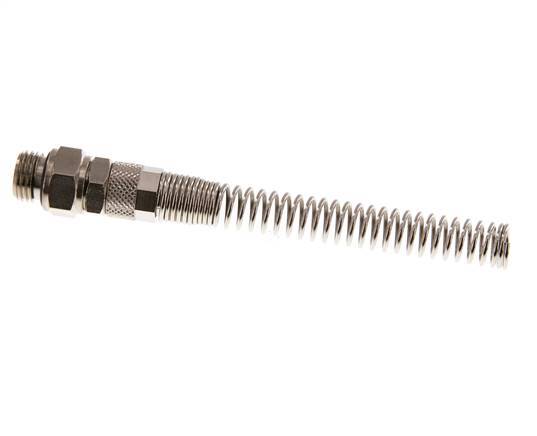 8x6 & G1/4'' Nickel plated Brass Straight Push-on Fitting with Male Threads Rotatable Bend Protection [2 Pieces]