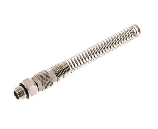10x6,5 & G1/4'' Vernickeltes Messing Gerade Aufsteckverschraubung mit Außengewinde Drehbarer Knickschutz [2 Stück]