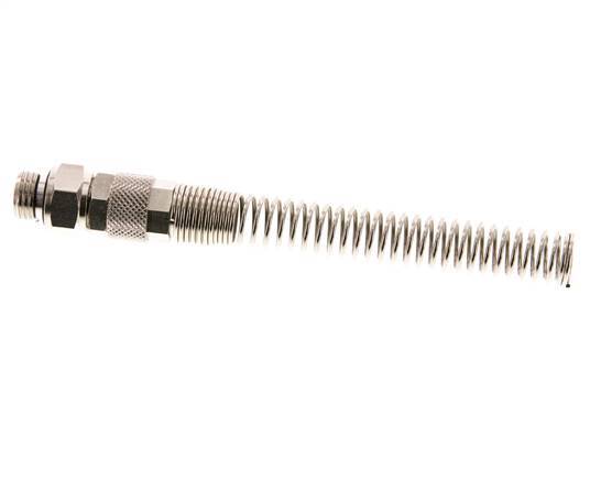 10x6,5 & G1/4'' Vernickeltes Messing Gerade Aufsteckverschraubung mit Außengewinde Drehbarer Knickschutz [2 Stück]
