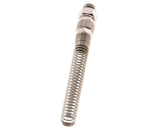 10x6,5 & G1/4'' Vernickeltes Messing Gerade Aufsteckverschraubung mit Außengewinde Drehbarer Knickschutz [2 Stück]