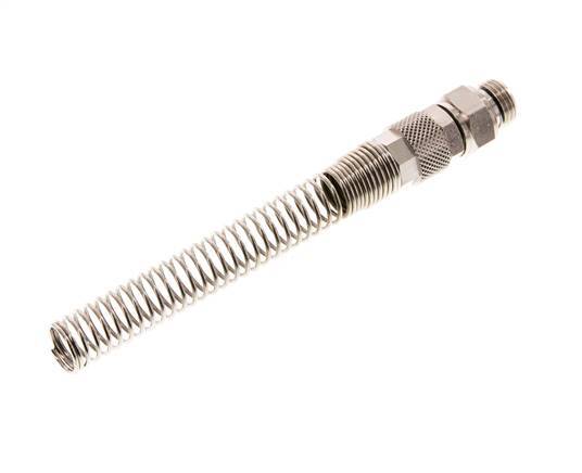 10x6,5 & G1/4'' Vernickeltes Messing Gerade Aufsteckverschraubung mit Außengewinde Drehbarer Knickschutz [2 Stück]
