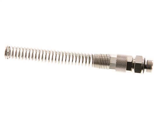 10x6,5 & G1/4'' Vernickeltes Messing Gerade Aufsteckverschraubung mit Außengewinde Drehbarer Knickschutz [2 Stück]