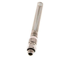 10x6,5 & G1/4'' Vernickeltes Messing Gerade Aufsteckverschraubung mit Außengewinde Drehbarer Knickschutz [2 Stück]