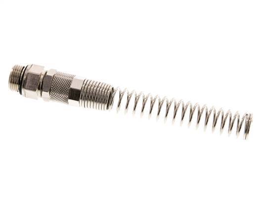 12x10 & G3/8'' Nickel plated Brass Straight Push-on Fitting with Male Threads Rotatable Bend Protection