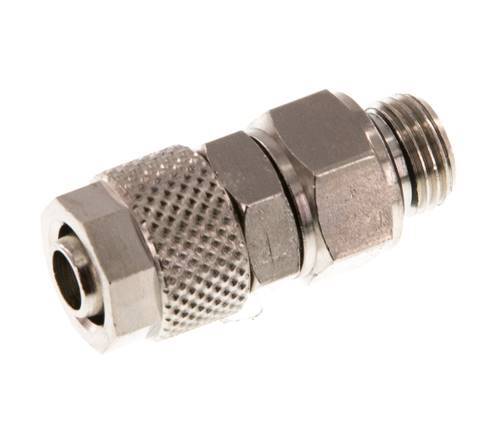 8x6 & G1/8'' Nickel plated Brass Straight Push-on Fitting with Male Threads Rotatable [2 Pieces]