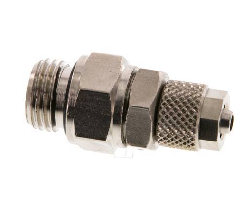 6x4 & G1/4'' Nickel plated Brass Straight Push-on Fitting with Male Threads Rotatable [2 Pieces]