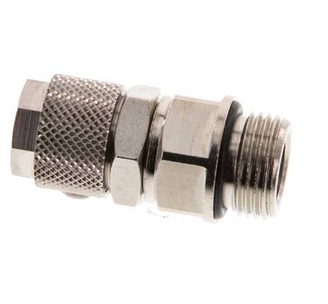 12x8 & G3/8'' Vernickelte Messing Gerade Steckverschraubung mit Außengewinde Drehbar