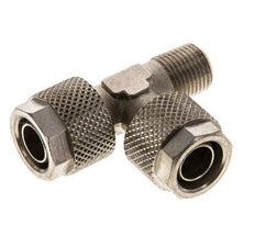 10x8 & R1/8'' vernickeltes Messing rechtwinkliges T-Stück zum Aufstecken mit Außengewinde [2 Stück]